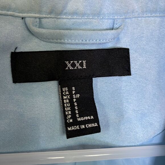 Faux Suede Light Blue Moto Jacket size small - Picture 8 of 9